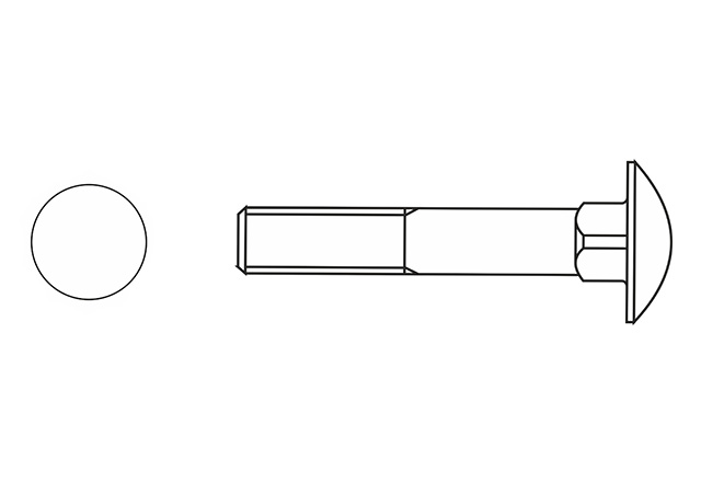 Śruba zamkowa (z łbem grzybkowym z podsadzeniem) DIN 603